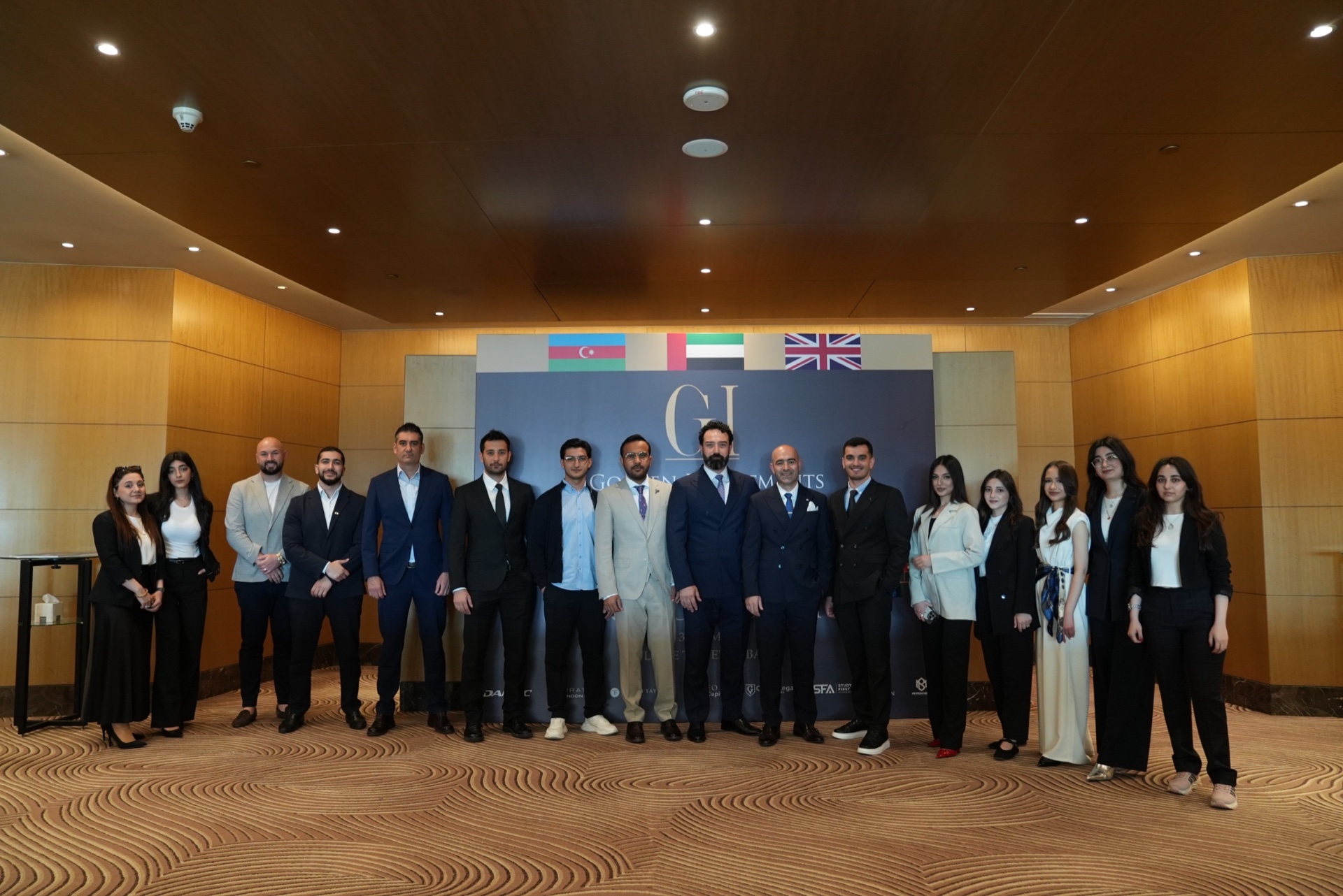 The Baku Property Show team beneath the Azerbaijan, UAE and UK flags
